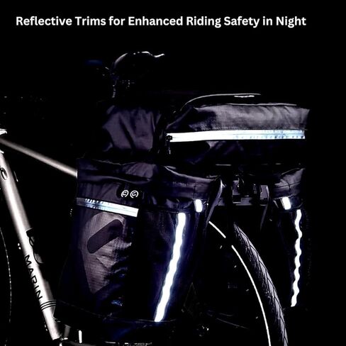 50L Bike Panniers, Water Proof Large Capacity Bags for Rear Rack Back of Bicycles Including Electric Ebike, Bike Trunk, Reflective Trims, Shoulder Bag Convertible in Kuwait