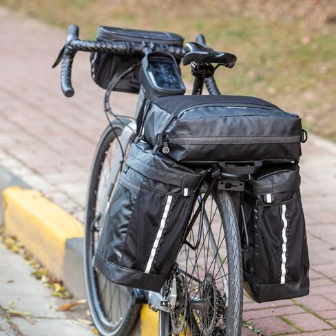 50L Bike Panniers, Water Proof Large Capacity Bags for Rear Rack Back of Bicycles Including Electric Ebike, Bike Trunk, Reflective Trims, Shoulder Bag Convertible in Kuwait