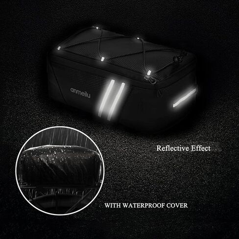 حقيبة حامل الدراجة وحقائب الدراجة للمقعد الخلفي للدراجة وحقيبة الأمتعة للسرج وحقيبة تخزين عاكسة للماء قابلة للطي 7 لتر حزمة حامل البضائع الصغيرة مع غطاء المطر وإكسسوارات الدراجة، أزرق in Kuwait