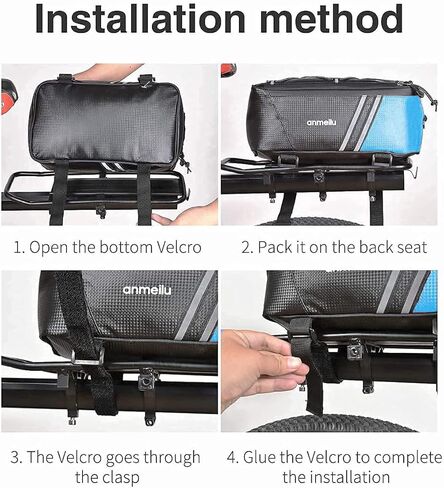 حقيبة حامل الدراجة وحقائب الدراجة للمقعد الخلفي للدراجة وحقيبة الأمتعة للسرج وحقيبة تخزين عاكسة للماء قابلة للطي 7 لتر حزمة حامل البضائع الصغيرة مع غطاء المطر وإكسسوارات الدراجة، أزرق in Kuwait