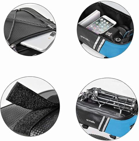 حقيبة حامل الدراجة وحقائب الدراجة للمقعد الخلفي للدراجة وحقيبة الأمتعة للسرج وحقيبة تخزين عاكسة للماء قابلة للطي 7 لتر حزمة حامل البضائع الصغيرة مع غطاء المطر وإكسسوارات الدراجة، أزرق in Kuwait