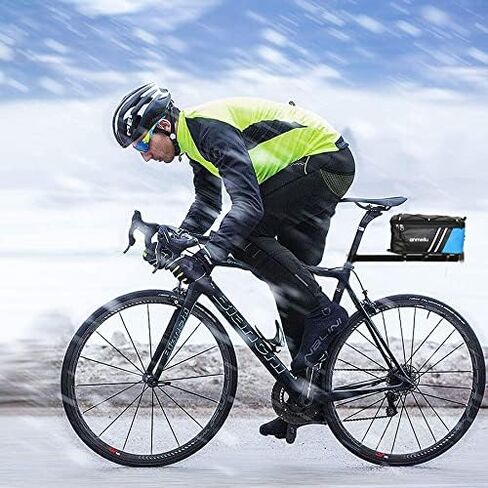 حقيبة حامل الدراجة وحقائب الدراجة للمقعد الخلفي للدراجة وحقيبة الأمتعة للسرج وحقيبة تخزين عاكسة للماء قابلة للطي 7 لتر حزمة حامل البضائع الصغيرة مع غطاء المطر وإكسسوارات الدراجة، أزرق in Kuwait