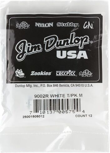 JIM DUNLOP 9002R White Plastic Thumbpicks, Medium, 12/Bag in Saudi Arabia