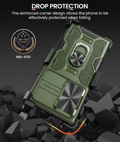 Caka for Samsung Galaxy S23 Ultra Case with Stand and Belt Clip Holster in Kuwait