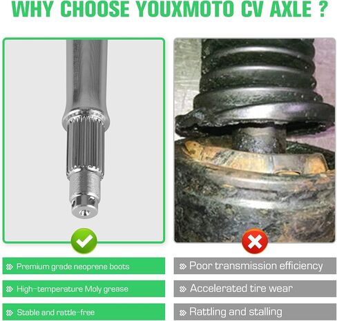 Youxmoto Rear Wheel Axle For Honda FourTrax Recon 250 TRX250 2x4 1997-2001 / TRX250TE 2x4 ES 2002-2020, Rear Left/Right 4340 Chromoly Steel Axles, 42311-HM8-000 (TRX250TE TRX250TM) in Saudi Arabia
