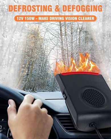 Car Heater - 12V Car Heater That Plugs Into Cigarette Lighter, Portable Car Heater Car Fan Heater, Seat Heater, 2 in 1 Portable Fast Heating Car Heater Windsheild Defroster Windscreen in Saudi Arabia