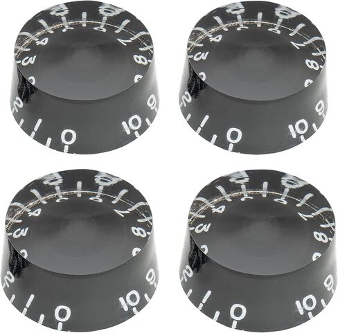 Musiclily Pro Left Handed Imperial Inch Size Control Speed Knobs for USA Made Les Paul Style Electric Guitar, Black (Set of 4) in Saudi Arabia