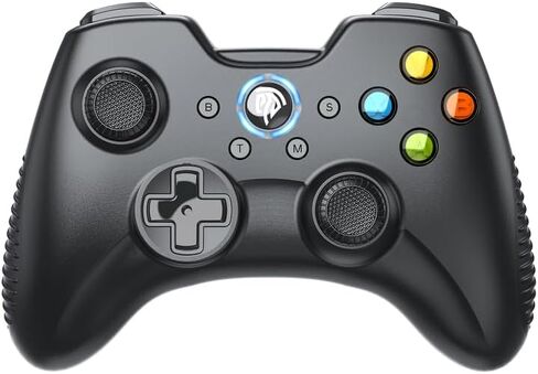 وحدة تحكم الألعاب اللاسلكية EasySMX لأجهزة Windows 7 8 10 11 12 PC/Laptop/PS3/Android/Switch/Steam Deck، وحدة تحكم ألعاب الكمبيوتر ثنائية الاهتزاز مع Turbo، 4 مفاتيح مخصصة - أسود in Kuwait