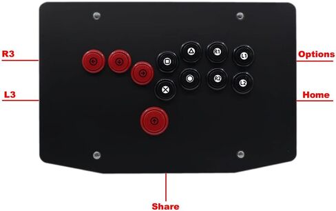 RAC-J500B-PS جميع الأزرار عصا التحكم في ألعاب الفيديو لأجهزة PS4/PS3/PC Sanwa OBSF-24 30 in Kuwait