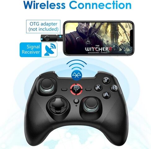 وحدة تحكم عصا التحكم للوحة الألعاب اللاسلكية EasySMX، وحدة تحكم ألعاب 2.4 جيجا لأجهزة الكمبيوتر/PS3/Android/Android TV BOX، مع Turbo وPulg and Play، واهتزاز مزدوج، و14 ساعة من اللعب in Kuwait