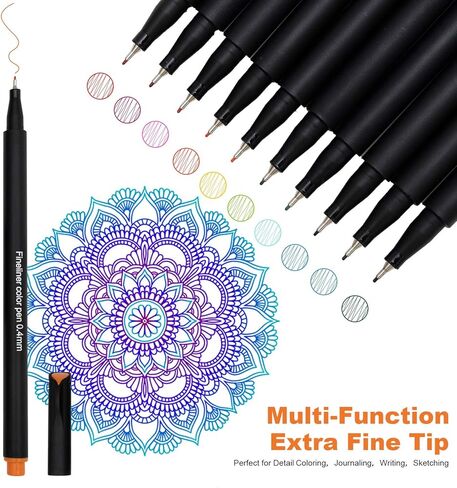 مجموعة أقلام تخطيط مجلة مكونة من 60 لونًا، أقلام رسم ملونة ذات نقاط دقيقة، أقلام رسم مسامية، قلم تحديد دقيق مسامي لكتابة الملاحظات وتدوين جدول أعمال التقويم، لوازم مكتبية مدرسية فنية، هدايا العودة إلى المدرسة. in Kuwait