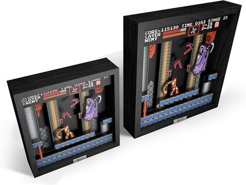 لوحة فنية لصندوق الظلال الكلاسيكي مقاس 9 × 9 بوصة من Castlevania Grim Reaper NES (كبير) (PF-KN-103) in Kuwait