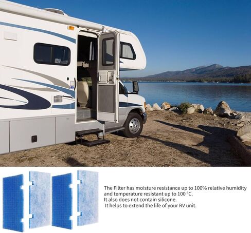 ترقية فلتر التيار المتردد RV، مرشحات تكييف الهواء RV مقاس 7.5 بوصة × 14 بوصة، مرشح Rv متوافق مع مكيف الهواء Dometic Rv 3313107.103/3105012.003 (4 عبوات) - مرشحات منظف مكيف الهواء وحدة التيار المتردد RV. in Kuwait