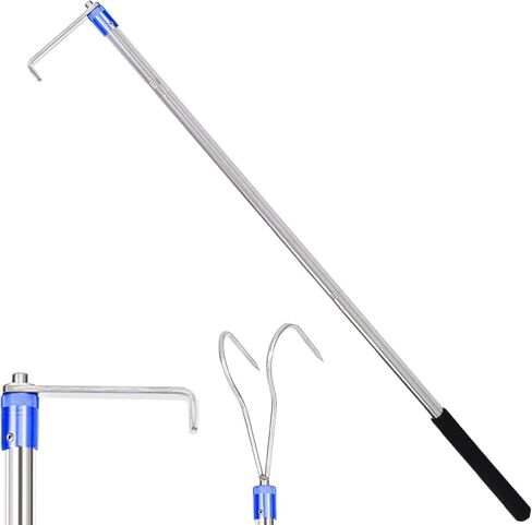 6-Foot Extended Adjustable Docking Truck Bed Hook with Pole Hook for Truck Bed Cargo Gripper, Truck Bed Hook Grab Bucket, Sponge Handle Heavy-Duty Truck Bed Telescopic Tool (with Two Hooks) in Saudi Arabia