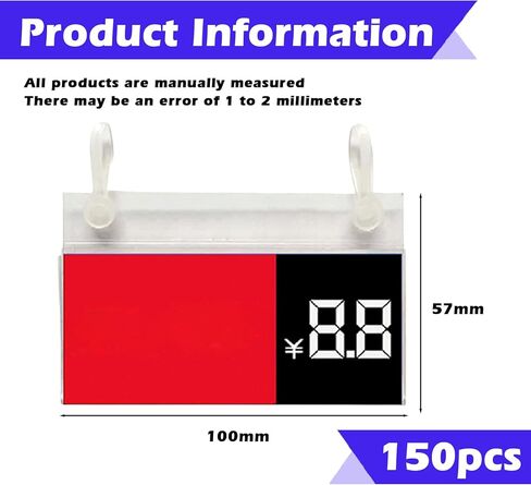 Plastic Wire Shelf Label Holder, 150 PCS 3.94" X 2.24" Wire Shelving Label Holder, Plastic Basket Label Clips with Easy Button Lock Design, Reusable Basket Label Holders for Market Store Warehouses in Kuwait