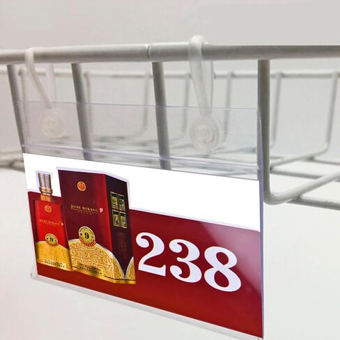 Plastic Wire Shelf Label Holder, 150 PCS 3.94" X 2.24" Wire Shelving Label Holder, Plastic Basket Label Clips with Easy Button Lock Design, Reusable Basket Label Holders for Market Store Warehouses in Kuwait