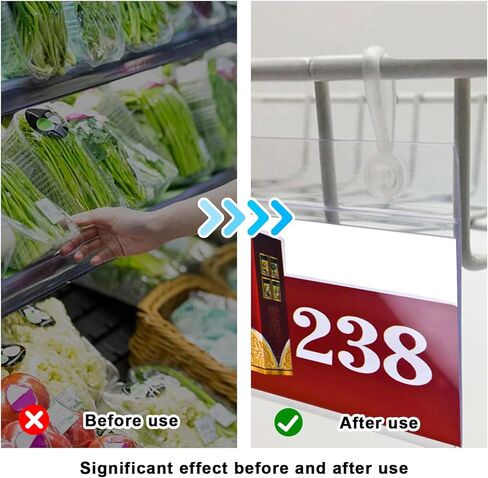 Plastic Wire Shelf Label Holder, 150 PCS 3.94" X 2.24" Wire Shelving Label Holder, Plastic Basket Label Clips with Easy Button Lock Design, Reusable Basket Label Holders for Market Store Warehouses in Kuwait