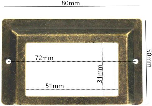WEICHUAN 10Pcs 6cm*10.7cm Antique Brass Label Holders Iron Card Frame with Screws for Office Library Cabinet Shelves Drawer Name Plates Storage Bins File Drawer in Saudi Arabia