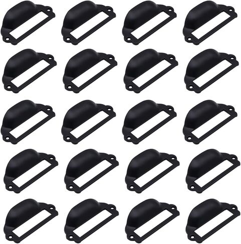 20 قطعة 82 × 40 مم حامل بطاقة سوداء سحب درج/إطارات بطاقة/بطاقة سحب/مقبض إطار خزانة/حامل بطاقة اسم الملف للأثاث المكتبي خزانة خزانة درج صندوق الأجهزة in Kuwait