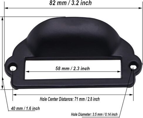20 قطعة 82 × 40 مم حامل بطاقة سوداء سحب درج/إطارات بطاقة/بطاقة سحب/مقبض إطار خزانة/حامل بطاقة اسم الملف للأثاث المكتبي خزانة خزانة درج صندوق الأجهزة in Kuwait
