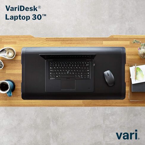 Vari - VariDesk Laptop 30 - محول مكتب قائم محمول للمساحات الصغيرة - مكتب للجلوس مع 9 إعدادات ارتفاع قابلة للتعديل ومقابض مزدوجة للمنزل أو محطة العمل المكتبية - مجمعة بالكامل، أسود in Kuwait