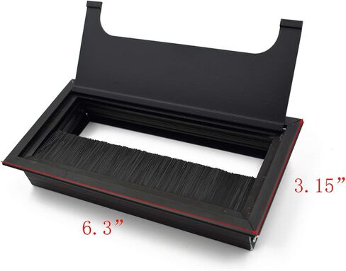 LC LICTOP Black 160mm Metal Rectangle Wire Cable Grommet Hole Cover for Computer Desk Table(2Pcs) in Saudi Arabia