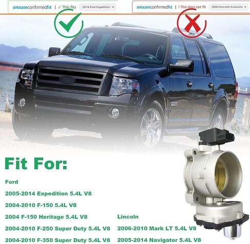 8L3Z9E926A 75 مم جسم خانق إلكتروني مناسب لـ 2004-2014 Ford Expedition F-150 F-250 F-350 Super Duty، جسم خانق لـ 2005-2014 Lincoln Mark LT Navigator 5.4L V8 Engine استبدال OEM 8L3Z-9E926-A in Saudi Arabia