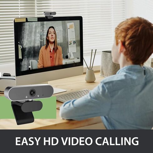كاميرا ويب 1080 بكسل مع ميكروفون، وكاميرا ويب USB HD، وكاميرا ويب خارجية للكمبيوتر التوصيل والتشغيل لأجهزة الكمبيوتر المحمول والكمبيوتر المكتبي والبث والمكالمات عبر الإنترنت ومؤتمرات الفيديو والتدريس والألعاب in Kuwait