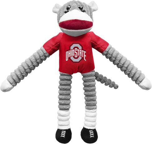 مجموعة ألعاب الحيوانات الأليفة من Littlearth للبالغين من الجنسين NCAA Ohio State Buckeyes Sock Monkey and Flying Disc، لون الفريق، مقاس واحد in Saudi Arabia
