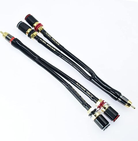 2 حزم 12awg المكونات الذكور الذكور RCA إلى الموز الإناث 4mm المتكلم محول تحويل كابل الحبل الصوت مع موصل المنفذ لفقرة bocina دي دي جي المرحلة مكبر كهربائي أمبير in Kuwait