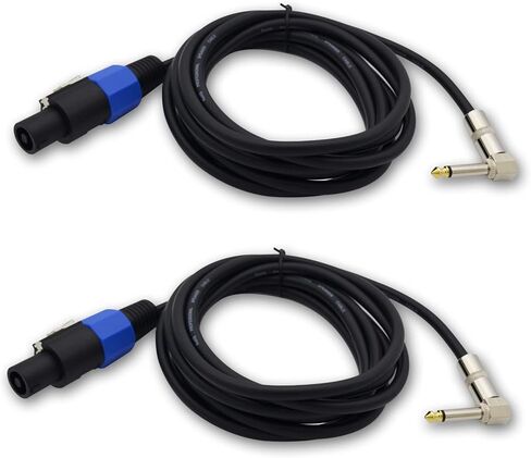Speakon to 1/4 Speaker Cable 3ft,Speakon to 1/4 Inch Right Angle Connector Audio Plug Speaker Cables Adapter 12 Gauge Connection for Amplifier/Monitor/Stage/Studio - 2 Pack 3 feet in Kuwait