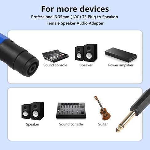 CERRXIAN 1.64FT Speakon Female to 1/4 Male Mono Cable,6.35mm (1/4") TS Plug to Speakon Female Speaker Audio Adapter for DJ/PA Speaker Cord in Saudi Arabia