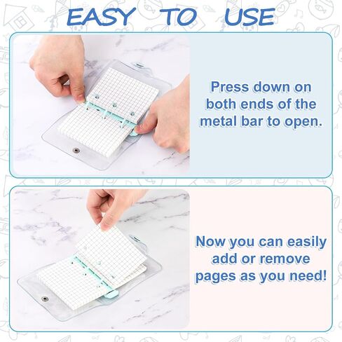 مجموعة Elsjoy مكونة من 4 أغطية صغيرة ذات 3 حلقات مع 320 ورقة و12 جيبًا، 4 × 3.5 بوصة دفتر ملاحظات صغير من PVC الشفاف، دفتر ملاحظات ناعم وشفاف للمجلة in Saudi Arabia