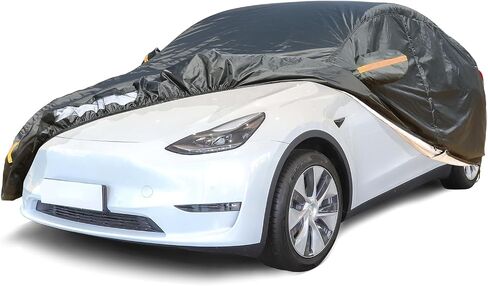 غطاء سيارة كامل لسيارة Tesla Model Y 2020-2023، غطاء سيارة خارجي، غطاء سيارة من قماش أكسفورد مع فتحة صندوق السيارة، فتحة منفذ الشحن، شبكة تهوية، باب بسحاب in Saudi Arabia