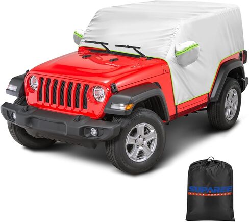 أغطية SUPAREE Wrangler مقاومة للماء ببابين لسيارة Wrangler 2007-2023 JK JL 2 باب جميع النماذج الفرعية، وتغطي حماية من الشمس والمطر والثلج في الهواء الطلق، وحقيبة تخزين سليفي مع ملحقات إضافية in Kuwait