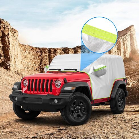 أغطية SUPAREE Wrangler مقاومة للماء ببابين لسيارة Wrangler 2007-2023 JK JL 2 باب جميع النماذج الفرعية، وتغطي حماية من الشمس والمطر والثلج في الهواء الطلق، وحقيبة تخزين سليفي مع ملحقات إضافية in Kuwait
