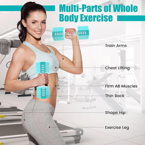 Adjustable Dumbbell Set of 2, 5 in 1 Free Weights Dumbbells Set for Women/Men, Hand Weights for Women, Each Hand with 3.3 to 12.1lbs for Home Gym Exercise Training. in Saudi Arabia