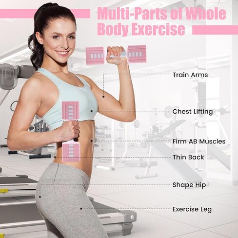 Adjustable Dumbbell Set of 2, 5 in 1 Free Weights Dumbbells Set for Women/Men, Hand Weights for Women, Each Hand with 3.3 to 12.1lbs for Home Gym Exercise Training. in Saudi Arabia