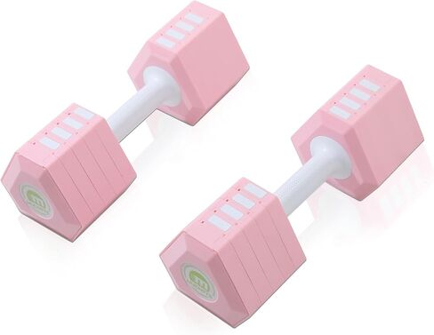 مجموعة دمبل قابلة للتعديل مكونة من 2، مجموعة دمبل 5 في 1 بأوزان حرة للنساء/الرجال، أوزان يد للنساء، كل يد بوزن 3.3 إلى 12.1 رطل للتدريب على ممارسة التمارين الرياضية في المنزل. in Kuwait