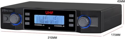 نظام ميكروفون لاسلكي 200 قناة، مجموعة ميكروفون لاسلكي مزدوج UHF معدني، مسافة طويلة 160-250 قدم، تردد المسح التلقائي، يستخدم لغناء الكاريوكي، والحفلات العائلية، والكنيسة (ZM830) in Saudi Arabia
