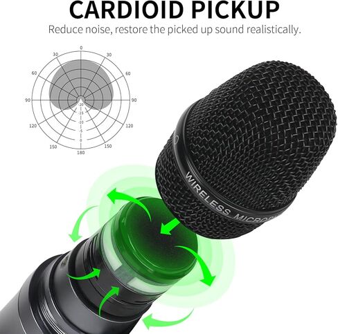 نظام ميكروفون لاسلكي XTUGA M400 ذو 4 قنوات UHF مع تردد قابل للاختيار 200، ميكروفون لاسلكي 4 ميكروفون محمول مع وظيفة الأشعة تحت الحمراء/شاشة القفل، هيكل معدني 328 قدم للكنيسة، والحفلات، والمناسبات الخارجية in Kuwait