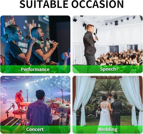 نظام ميكروفون لاسلكي XTUGA M400 ذو 4 قنوات UHF مع تردد قابل للاختيار 200، ميكروفون لاسلكي 4 ميكروفون محمول مع وظيفة الأشعة تحت الحمراء/شاشة القفل، هيكل معدني 328 قدم للكنيسة، والحفلات، والمناسبات الخارجية in Kuwait