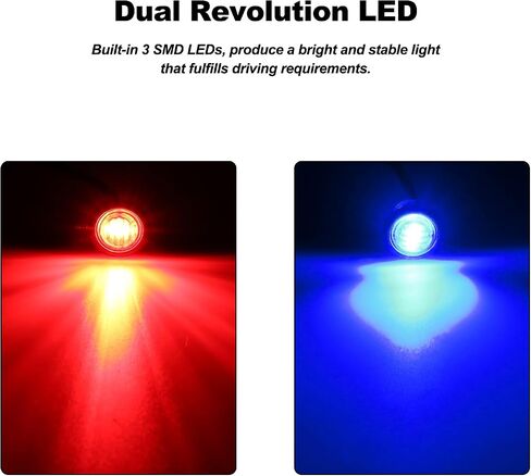 D13 3/4 Side Marker Dual Revolution LED Marker Lights Amber to Blue with Bullet Plug Indicators & Turn Signal LED Lights for Trailer Truck Camper RV in Saudi Arabia
