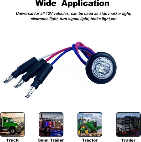 D13 3/4 Side Marker Dual Revolution LED Marker Lights Amber to Blue with Bullet Plug Indicators & Turn Signal LED Lights for Trailer Truck Camper RV in Saudi Arabia