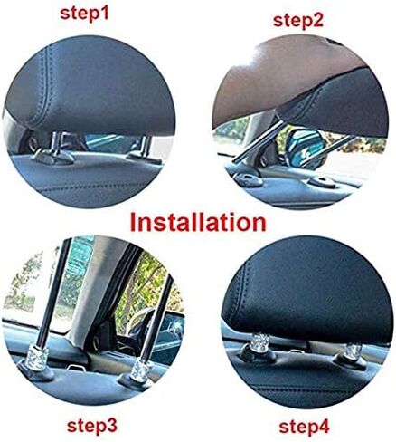 4 عبوات من أطواق مسند رأس السيارة، أطواق مسند رأس السيارة، حلقات ديكور بلينغ بلينغ كريستال دايموند آيس لسيارة الدفع الرباعي والديكور الداخلي للشاحنة (أحمر) in Kuwait