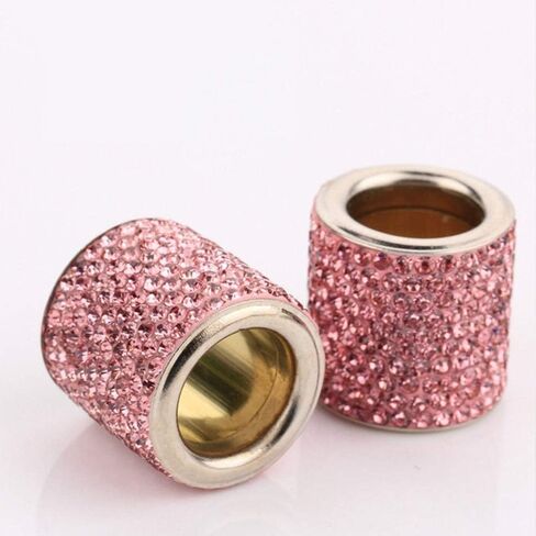 LEIWOOR 4 Pack Car Headrest Collars，Car Head Rest Collars Rings Decor Bling Bling Crystal Diamond Ice for Car SUV Truck Interior Decoration (Pink) in Saudi Arabia