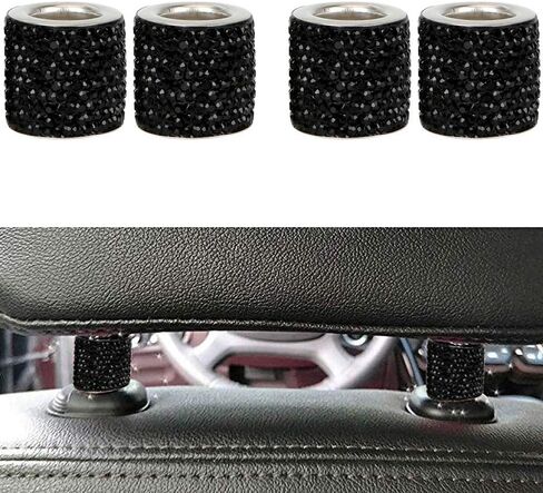LEIWOOR 4 Pack Car Headrest Collars，Car Head Rest Collars Rings Decor Bling Bling Crystal Diamond Ice for Car SUV Truck Interior Decoration (Pink) in Saudi Arabia