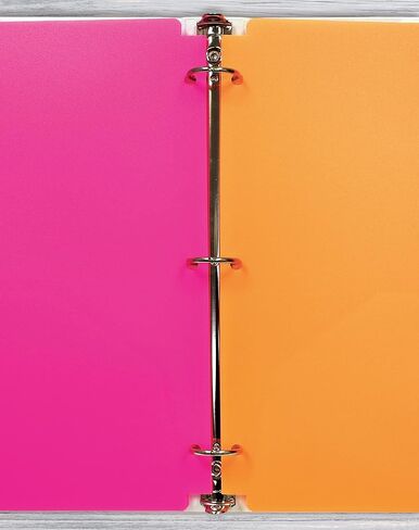 Better Office Products 3 Hole Punch Pocket Folders, Heavyweight Plastic 2 Pocket Folders, Bulk Pack, Assorted Bright Neon Colors, Letter Size, with Business Card Slot,(6 Pack) in Saudi Arabia