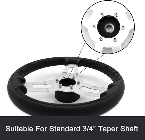 WH003Pro 13-1/2 Inch Aluminum Alloy Three Spoke Marine Boat Steering Wheel in Kuwait