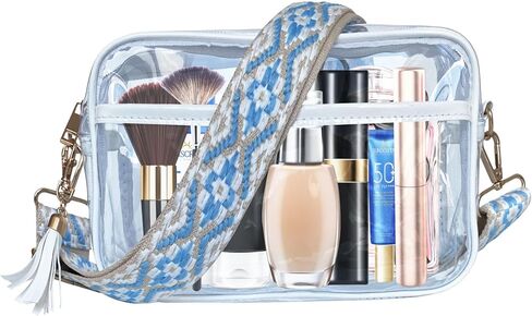 محافظ شفافة للنساء في الملعب، حقيبة محفظة شفافة مقاومة للماء سعة 3 لتر مع حزام قابل للتعديل، حقائب استاد شفافة للنساء، حقيبة شفافة صغيرة للحفلات الموسيقية والمهرجانات والأحداث الرياضية (أبيض) in Kuwait